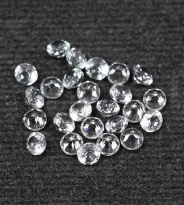 Natural White Topaz 5mm Round Cut Untreated Loose Gemstone for sale 50 Pieces - Picture 1 of 2