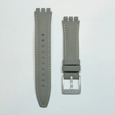 Bracelet De Montre En Silicone Original Swatch Irony Xlite Go Smokey YES4007 - Photo 1/2
