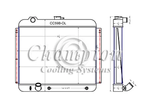 Kool Champion 3 Row All Aluminum Radiator for 1959 1960 Oldsmobile Dynamic - Picture 1 of 7