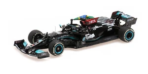 Minichamps 1:43 MERCEDES W12 LEWIS HAMILTON 1ST BRAZILIAN GP 2021 WITH FLAG - Picture 1 of 1