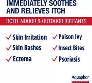 Aquaphor Itch Relief Ointment, Maximum Strength 1% Hydrocortisone Relieves Itch - Picture 1 of 7