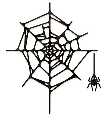 New, Retired Sizzix Thinlits Spider Web #664747 2pc Retail $14.99 by Tim Holtz - Image 1 of 4