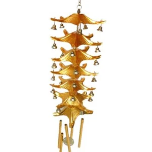 Chinese Roof Bell 5 Tubes Bells Feng Shui Hanging Charm Wind Chime - Picture 1 of 1