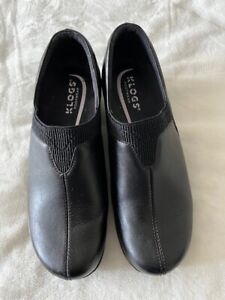 Klogs Black Smooth Leather Slip Resistant Non-Marking Clog Shoes sz 9.5M