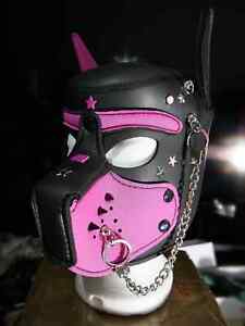designed Puppy Play Mask Dog Mask BDSM cosplay red blue pink yellow black gray