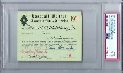 1951 Mickey Mantle Willie Mays Debut Season Ticket Pass Joe DiMaggio Last YR PSA - Image 1 of 3