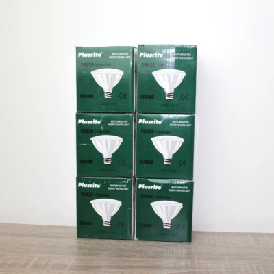 (x6) PLUSRITE 75w PAR30/FL FLOOD LAMP BULB - 130v  *NEW OPEN BOX* Bright White - Image 1 of 4