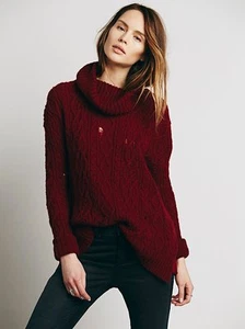 Nuevo con etiquetas Suéter Free People Love Worn Envejecido Cable Tejido Cuello de Tortuga Talla S - Imagen 1 de 5