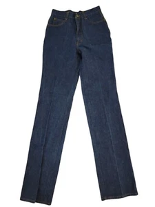 Vintage 80's LA ROSE Womens Jr Size 26x36 9/10 HIGH WAIST Mom Jean Metallic Blue - Picture 1 of 12