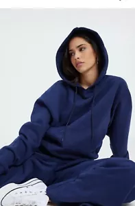 Sudadera con capucha para mujer Good American GS0315 lana azul novio talla 0/extra pequeña - Imagen 1 de 6