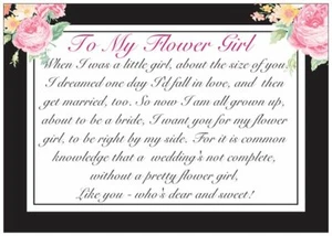TO MY FLOWER GIRL GIFT NOTE CARD envelope wedding from bride bridal shower - Imagen 1 de 2