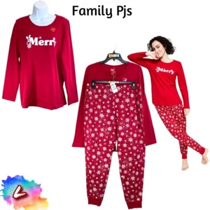NWT Family Pajamas Matching L Merry Snowflake Mix It Family PJ Set 100156000MS - Picture 1 of 11
