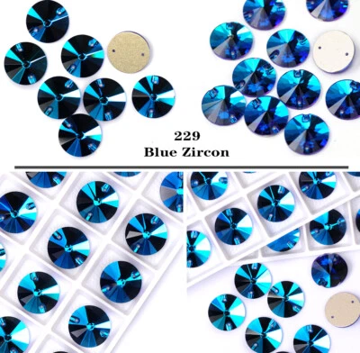 3200 Colorful  Rivoli round shape crystal glass sew on rhinestone Sewing Beads - Image 1 of 4