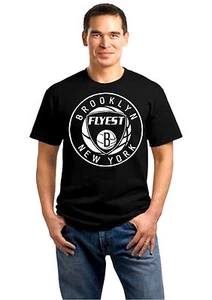 Made In Brooklyn/N.Y flyest nets nba logo street wear graphic t-shirt - Picture 1 of 4