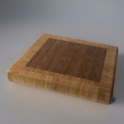 Vintage Bamboo Cutting Square Bucher’s Block Chunky Board Not Used - Image 1 of 4