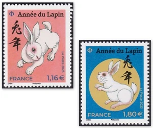 2023 Frankreich 5646 & 5648 ** Pf Jahr Chinesische Of The Rabbit Chinese Year - Picture 1 of 1