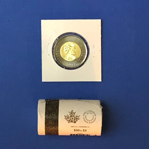 2022 CANADA $2 DOLLAR UNC BLACK RING "TOONIE" MEMORY OF QUEEN ELIZABETH II Cover