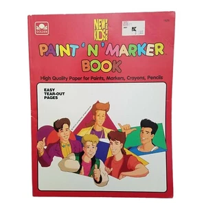 Vtg New Kids On The Block Paint & Marker Coloring Book Golden 1990s - Imagen 1 de 11