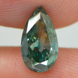 Pear Shape Diamond Fancy Blue Color Real Loose 1.02 Carat SI1 Certified Enhanced - Picture 1 of 9
