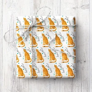 Sale - 3 sheets - Personalised Darcy Cheetah Wrapping Paper Sheets - Picture 1 of 1