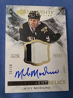Mike Modano STARS 2015-16 Exquisite Game Used Patch Autograph /50 - Image 1 of 2