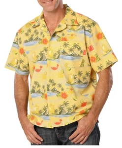 Blue Generation BG3104 Short Sleeve Cocktail Print Hawaiian Shirt Large New - Picture 1 of 1