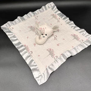 Aden & Anais White ELEPHANT Owl/Tree Muslin Satin Trim Security Baby Lovey - Picture 1 of 7