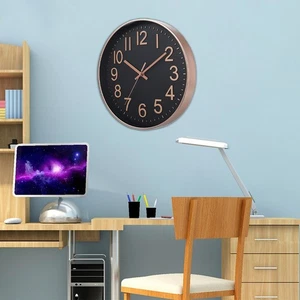 30cm Wall Clock Non Ticking Clock Compact Design Large 3D Arabic Numerals - Picture 1 of 9