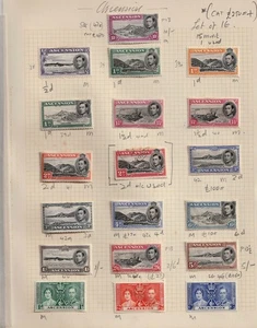 1938-53 ASCENSION GVI 1/2d a 10/- Juego de 15 como nuevo y uno usado, en página álbum - Imagen 1 de 1