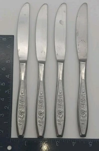 Cuchillos de cena vintage de acero inoxidable Eldan rosas japonesas ELD 18-4-9" - Imagen 1 de 4