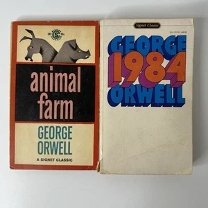 2 George Orwell Animal Farm & 1984 Signet Classic Paperback Book Lot Vintage - Picture 1 of 13