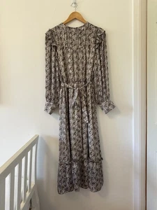 Greylin Plum Bliss Ruffled Midi Dress - Size Large - Picture 1 of 15