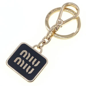 Miu Miu Key Holder Key Ring Bag Charm Metal Black Gold Used Ship From JAPAN - Picture 1 of 7