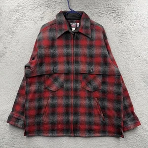 Johnson Woolen Mills Doble Capa Jac Camisa Chaqueta de Lana Para Hombres XL Rojo Verde A Cuadros - Imagen 1 de 7