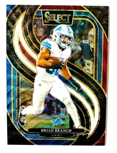 2024 Panini Select Brian Branch RED WHITE BLUE Wave Prizm Card SP #/249 Lions! - Picture 1 of 3
