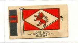 1920-40 MORROW Flags & Funnels Card 12 - Clan Line Cayzer, Irvine & Co Glasgow - Picture 1 of 2