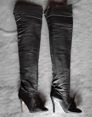 Wild Pair thigh crotch high vintage leather boots US size 8 super tall - Image 1 of 4
