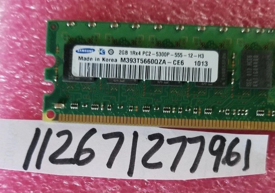 2GB DDR2 PC DDR2 PC2 PC2-5300P DDR2-667 667MHZ  5300P 240PIN RDIMM 256x4 1RX4 LP - Image 1 of 1