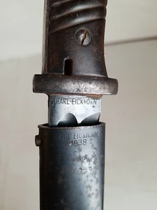 WWII German M84 K98 Mauser Bayonet w/Scabbard & Frog - Eickhorn - Match#s - 1938 - Picture 1 of 19