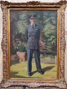 JAMES BATEMAN RA "ALEC P. DIXON" RAF WWII PORTRAIT ÖLGEMÄLDE AUF LEINWAND SIGNIERT - Bild 1 von 24