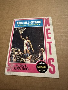1974-75 Topps #200 Julius Erving New Jersey Nets NBA HOF Star Card VG