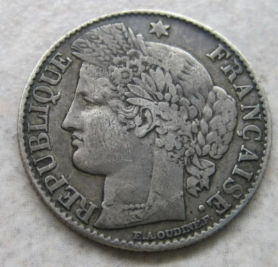 1886-A France 50 Centimes Silver - Low Mintage of 309,000 - Rare This Nice - Image 1 of 2