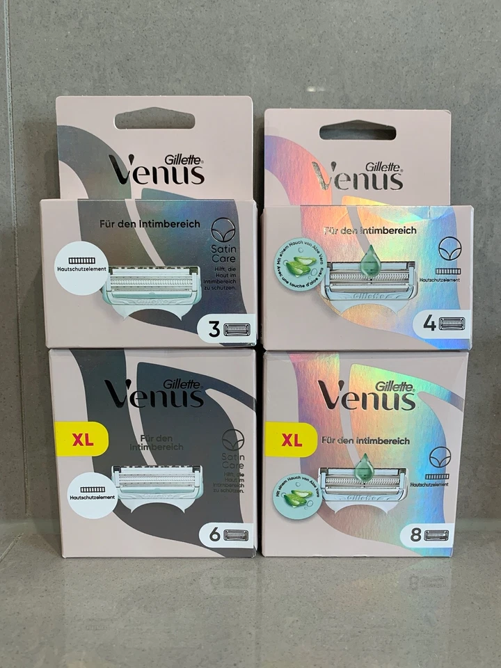 3 ,4, 6, 8 Gillette Venus Satin Care Razor Blades Intimate Range Choice of Quantities - Image 1 of 1