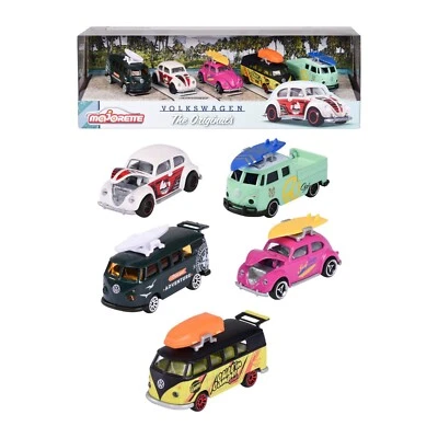 Majorette Volkswagen VW The Originals Set con 5 Modellini Auto 1:64 Die-Cast - Immagine 1 di 4
