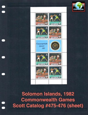 $2.80 Scott Value - 1982 SOLOMON ISL Sports, Commonwealth s/s CV MNH NH UMM - Image 1 of 4