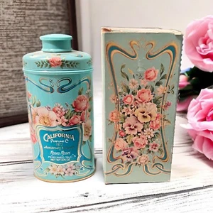 Avon Anniversary Keepsake Talc Powder Tin California Perfume Roses Vintage 1977 - Picture 1 of 9