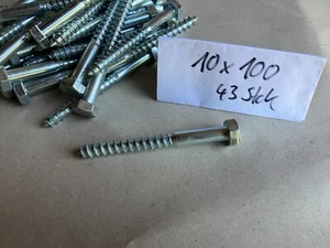 Vite chiave viennese 10x100 mm DIN 571 zincata 43 pezzi rimanenze 3903-12 - Foto 1 di 3
