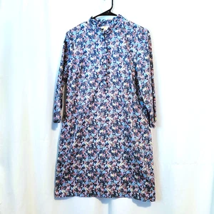 Boden Womens Size 10 Dolores Button Up Shift Dress Floral Blue Enchanting Forest - Picture 1 of 14