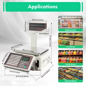 Digital Deli Meat Food Computing Einzelhandelspreisskala 66 Pfund Einzelhandel mit TD Drucker - Bild 1 von 7