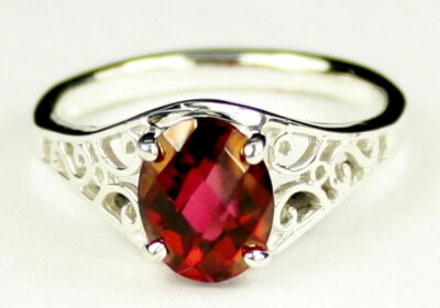 CRIMSON FIRE TOPAZ 925 Sterling Silver Ladies Ring - Handmade • SR005 - Image 1 of 4